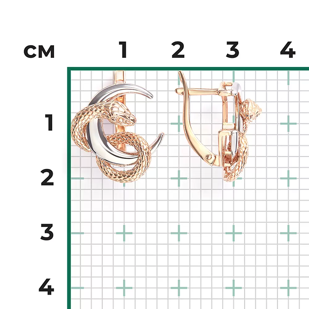 Серьги 02-5292-00-000-1111 золото змея