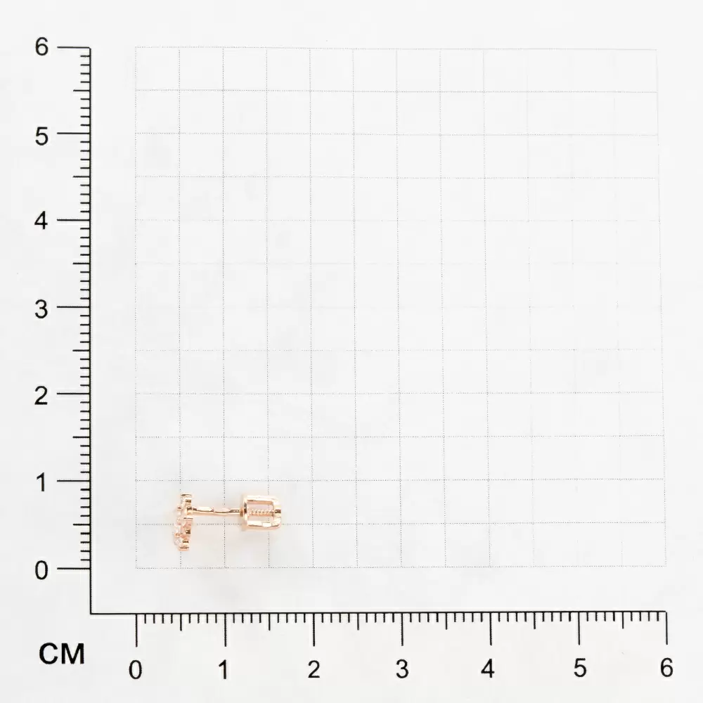 Серьги пусета одиночная ПУСлЦв02моно.бцФ.з585 золото Цветок