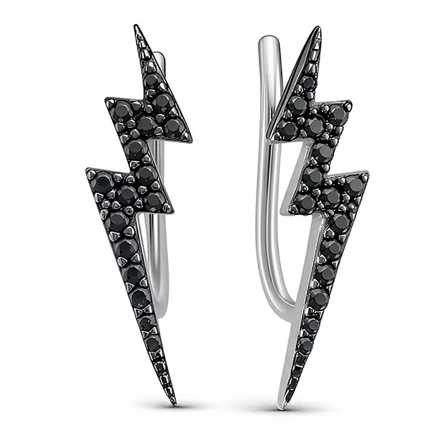 Серьги каффы с211552.0010 серебро Молния