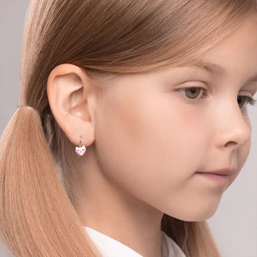Серьги 94024305 серебро Сова