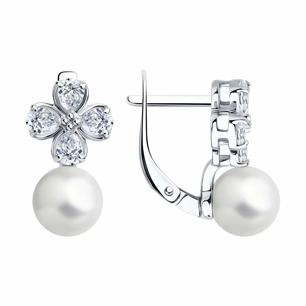 Серьги 94026827 серебро Клевер