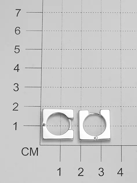 Серьги 02-3698.0000-00 серебро Квадрат