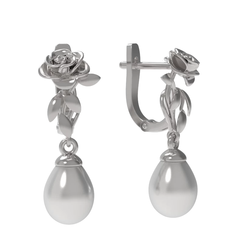 Серьги подвесные 1034712-01250 серебро Роза