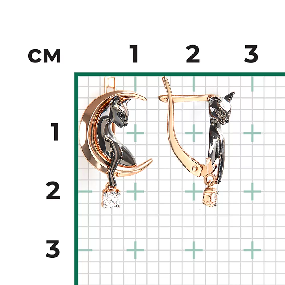 Серьги 02-5433-00-401-1110 золото Кот