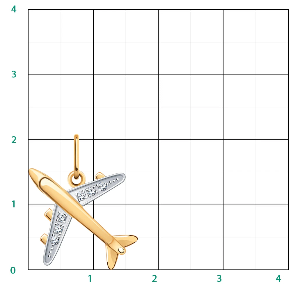Подвеска 50318 золото самолёт