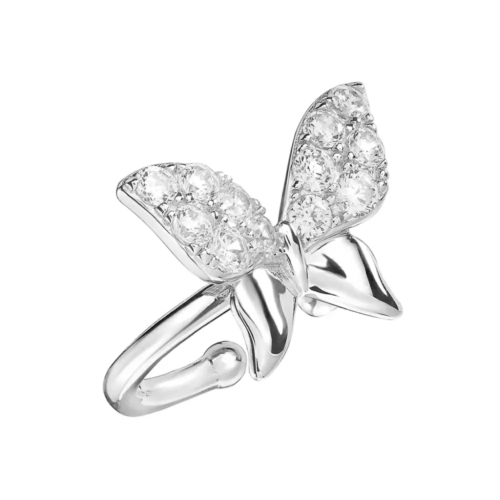 Серьги кафф СКФЖ8746ПФ серебро Бабочка_0