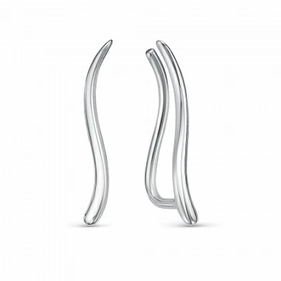 Серьги каффы СЖМ1304В серебро Волна