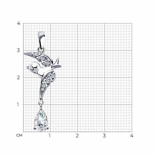 Подвеска 94032253 серебро Птица