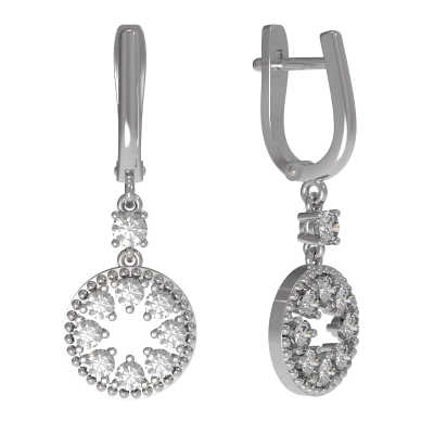 Серьги подвесные 1034862-01110 серебро
