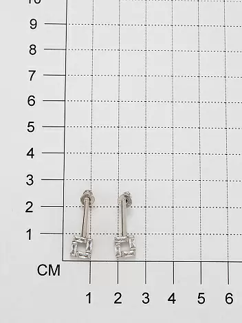 Серьги подвесные 02-2970.00КЦ-00 серебро Квадрат