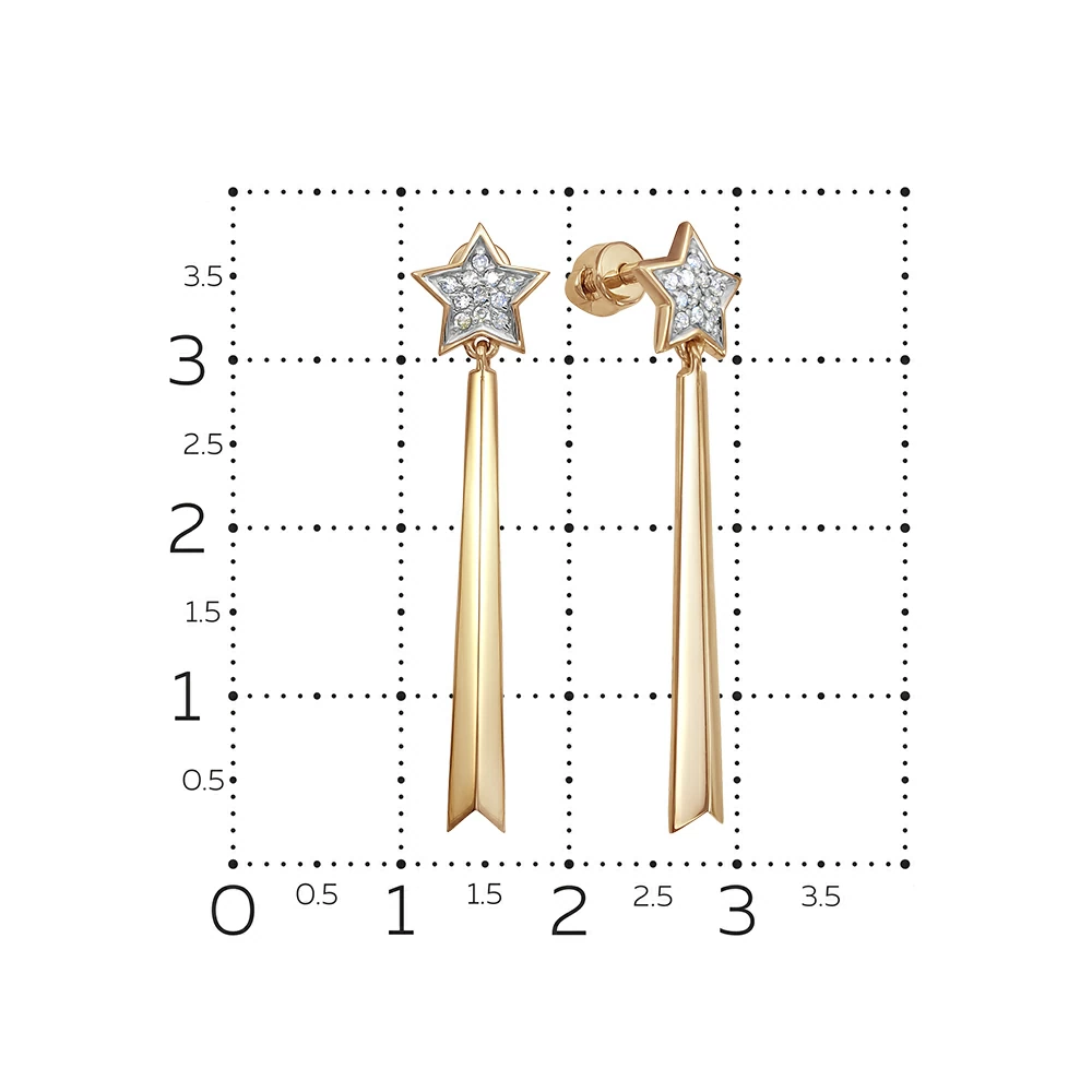 Серьги подвесные 41183-151-01-00 золото