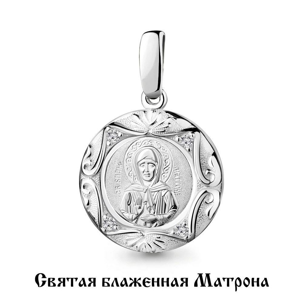 Подвеска религиозная христианская ладанка 22213А серебро Святая Матрона Московская