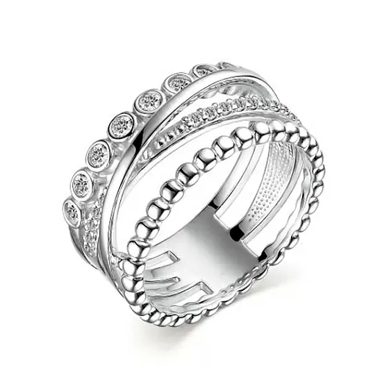 серебряное кольцо с фианитами