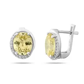 Серьги один камень 653380 серебро Обсыпка_0