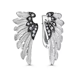Серьги 12-750-7989 серебро Крыло_0