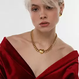 Колье BS050306G-00N ювелирный сплав Сердце_1
