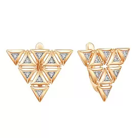 Серьги 04-52-1167-00 золото Треугольник_0