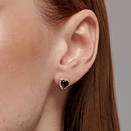 Серьги пусеты 92022925 серебро Сердце_1