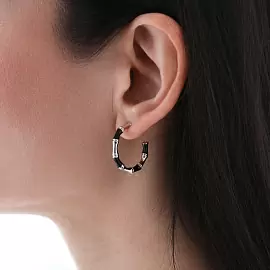 Серьги конго BS050400RB-00E ювелирный сплав бамбук_1