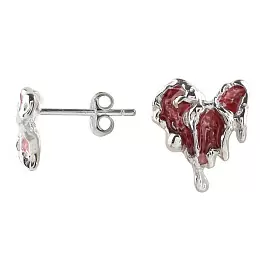 Серьги пусеты E1247-B-W серебро Сердце_1