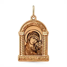 Подвеска религиозная христианская ладанка 010-0228-3000-010 золото Казанская Божья Матерь_0