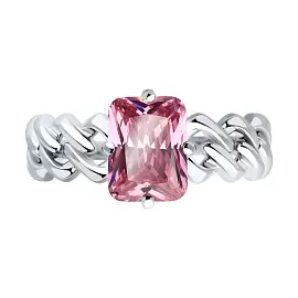 Кольцо один камень 94014226 серебро_1