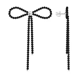 Серьги подвесные 83020455 серебро бантик_0