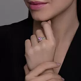 Кольцо один камень 94014226 серебро_2