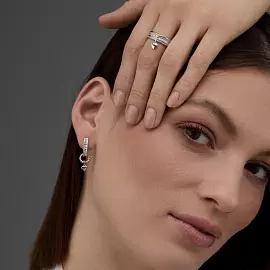 Серьги подвесные 02-4106.000Б-00 серебро Сердце_2