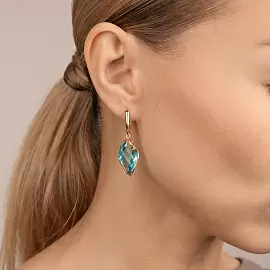 Серьги подвесные 0343-1 топ золото_1