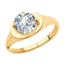 Кольцо один камень 93010794 серебро_0