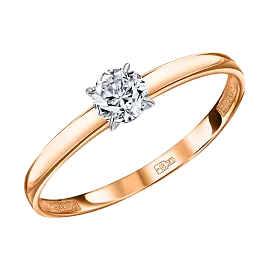 Кольцо один камень КольцоКЛ-65.17.5.бцФ.з585 золото_0