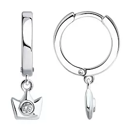 Серьги подвесные 94026516 серебро Корона_0