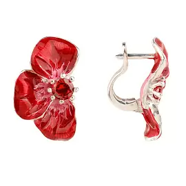 Серьги 23-058 эм.кр серебро Цветок_0