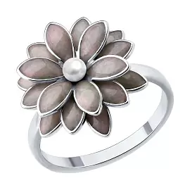 Кольцо 94014648 серебро Цветок_0