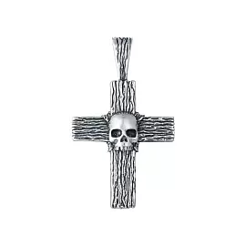 Крест декоративный 832158 серебро Череп_0