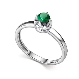 Кольцо один камень 01-5185.000И-00 серебро_0