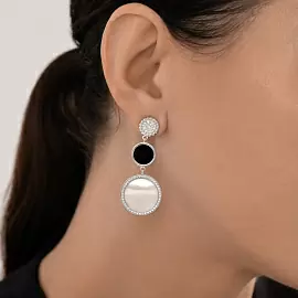 Серьги подвесные 94-322-02320-1 серебро Круг_1