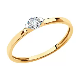 Кольцо один камень 51-110-00840-1 золото_0