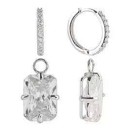 Серьги подвесные WE6173-B-W серебро_1