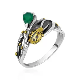 Кольцо 1317392128-60 серебро Божья коровка_0