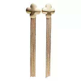 Серьги подвесные 3-0576-Y ювелирный сплав Клевер_1