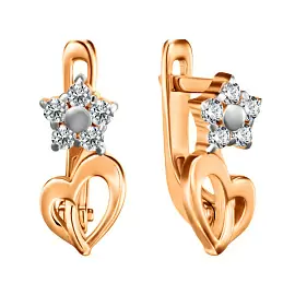Серьги СргЛ12.бцФ.з585 золото Цветок_0