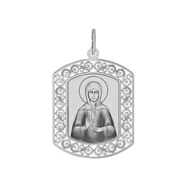 Подвеска религиозная христианская ладанка 94100210 серебро Святая Матрона 