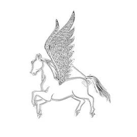 Брошь 3-5705-W ювелирный сплав Пегас_0