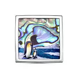 Брошь 5-207-62400 серебро Пингвин_0