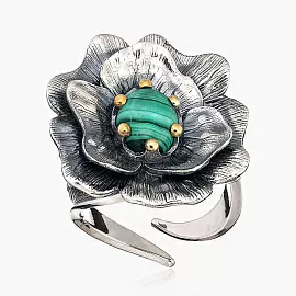 Кольцо RG081597MLC-COV-S серебро Цветок_2