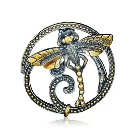 Брошь BO080545NIN-M серебро Стрекоза_0