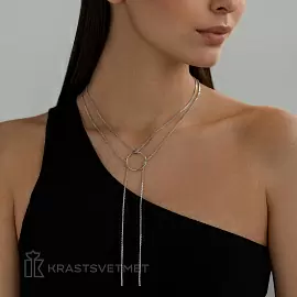 Колье галстук НХ22-2081Ю-3 d0.50 серебро Круг_2