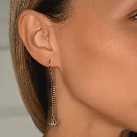 Серьги продевки MCE4 серебро Кубик_2